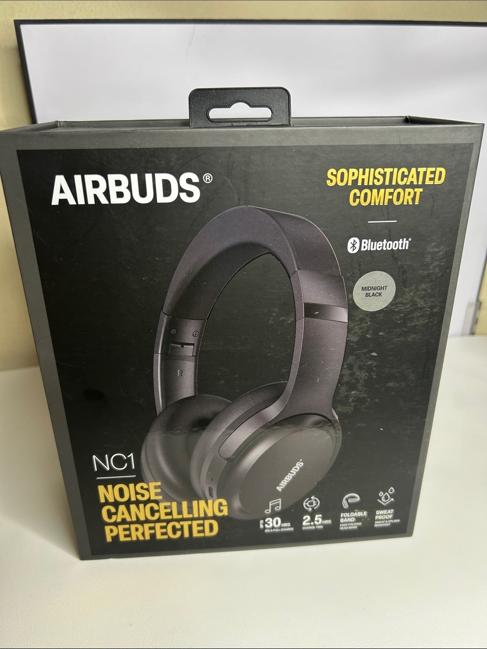 AirBuds NC1 Noise Cancelling Wireless Headphones – Midnight Black – NEW SEALED